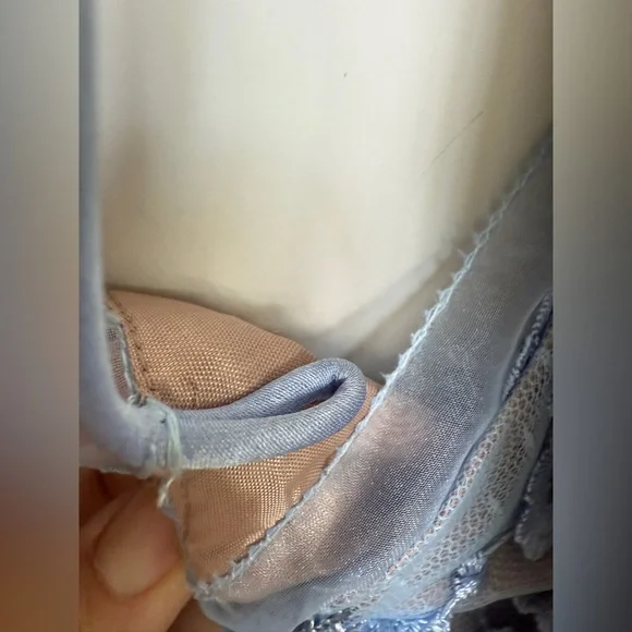 AIDAN MATTOX Blue Floral Spaghetti Strap Dress size 10 - Picture 7 of 8